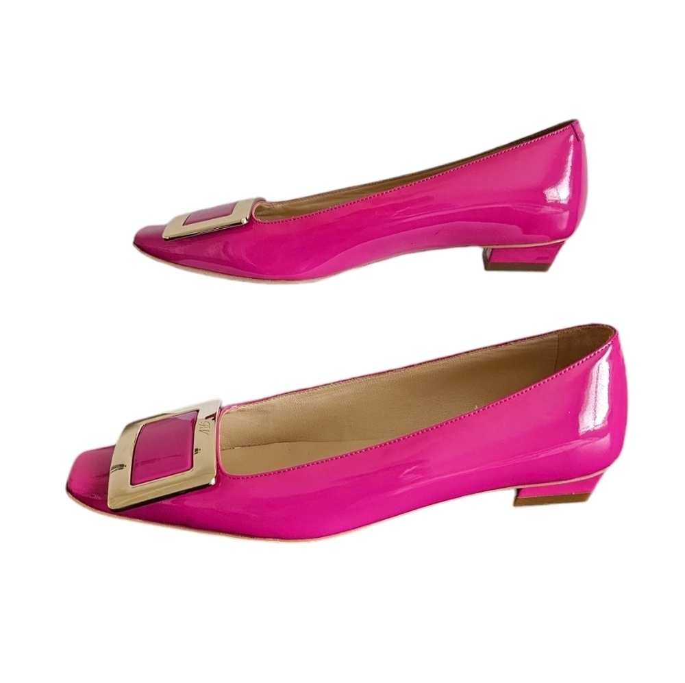 Roger Vivier Patent Leather Pink balet heels. Size EU 35 New - Picture 4 of 5